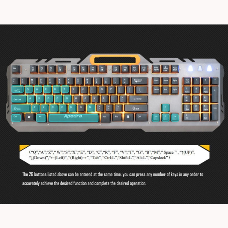 Apedra iMICE AK-X60 Metal Suspended Backlit Wired Gaming Keyboard, For Win XP / 2000 / Vista / 10 / 8 / 7 / Android / Linux / Apple systems