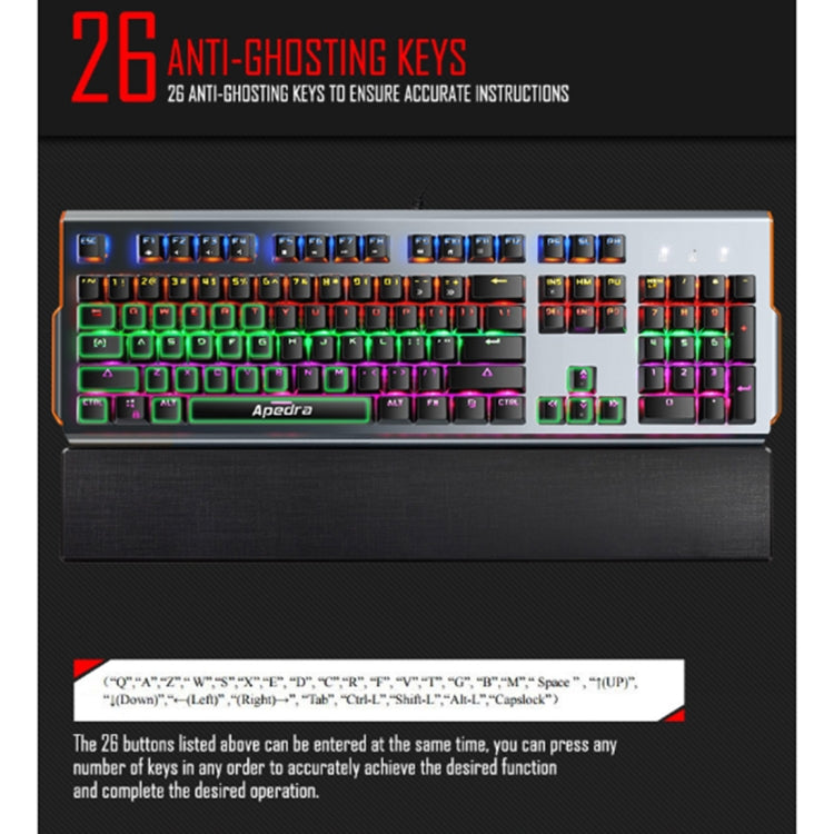 Apedra iMICE MK-X90 Colorful Backlit Wired Mechanical Blue Axis Keyboard with Bracket(Black)