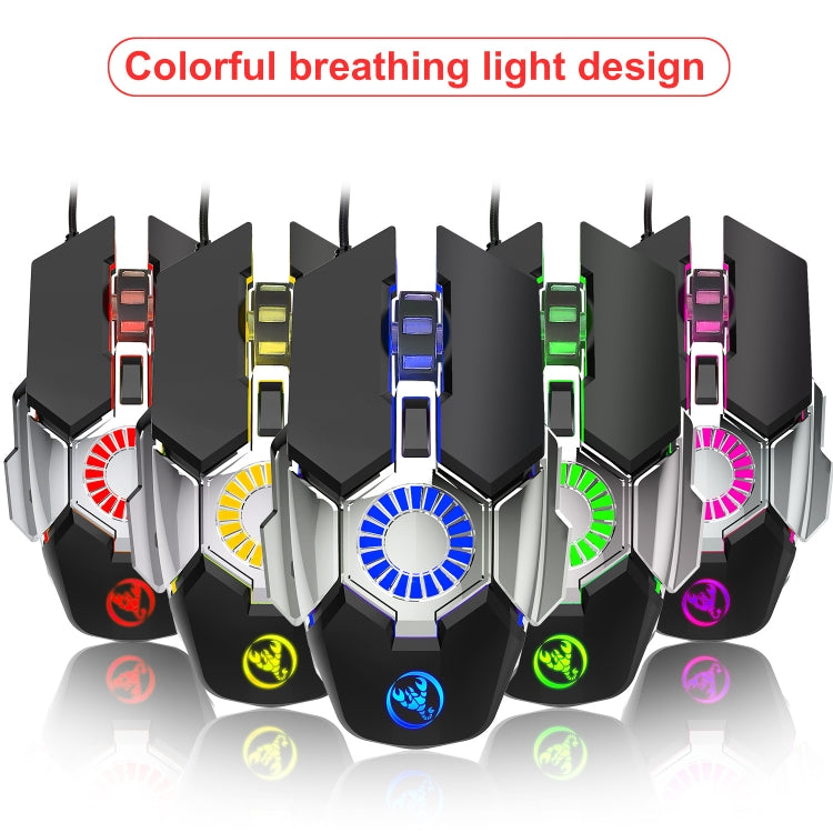 HXSJ J700 Colorful Lighting Programmable E-sports Gaming Wired Mouse