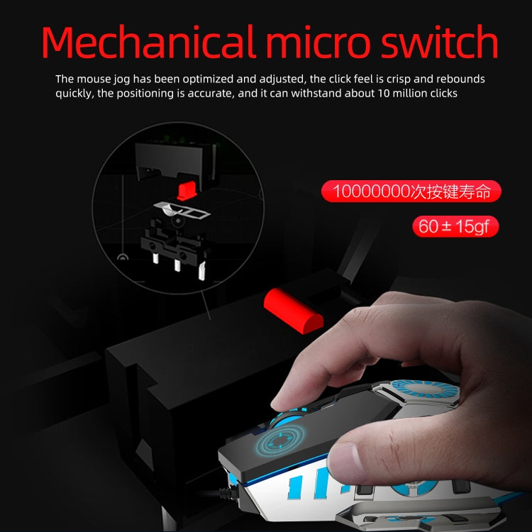 HXSJ J700 Colorful Lighting Programmable E-sports Gaming Wired Mouse