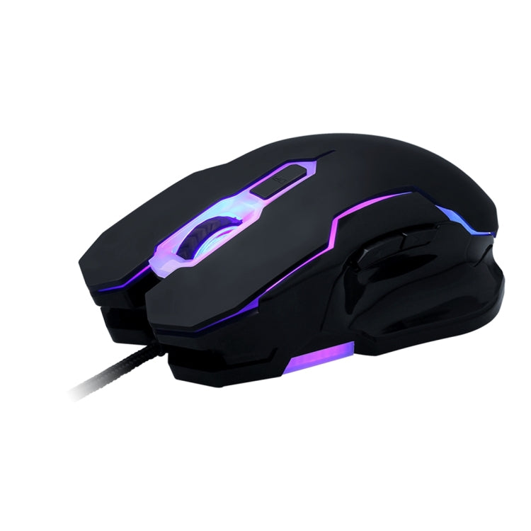 Ele Mouse Colorful Light USB 6 Buttons 2400 DPI Wired Optical Gaming Mouse for Computer PC Laptop(Black)