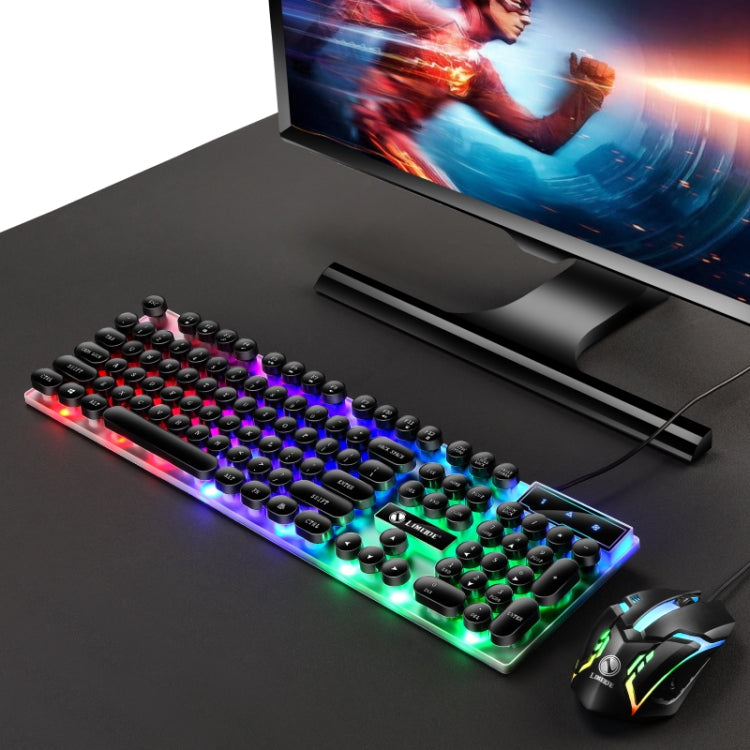 TX300 Mechanical Feel Backlight Punk Wired Keyboard Mouse Set