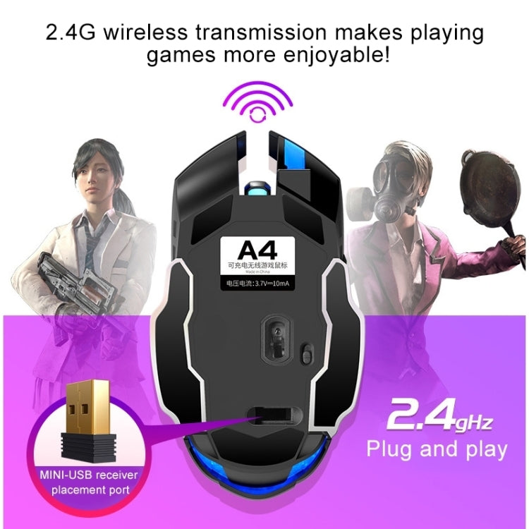 YINDIAO A4 2.4GHz 1600DPI 3-modes Adjustable Rechargeable Wireless Silent Gaming Mouse