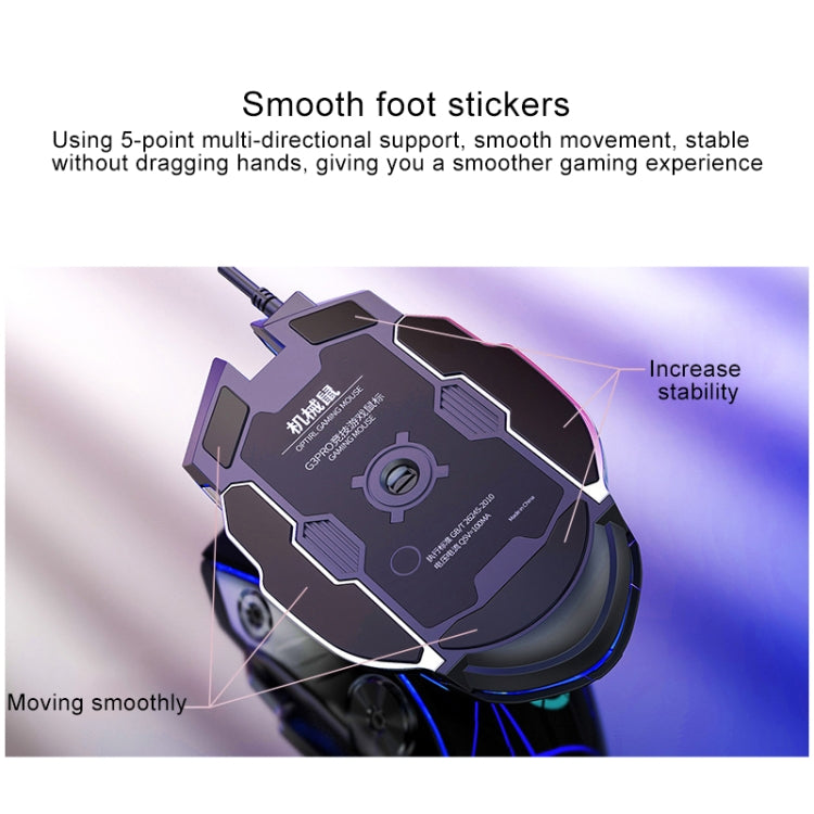 YINDIAO G3PRO 3200DPI 4-modes Adjustable 7-keys RGB Light Silent Wired Gaming Mouse (Star Black)