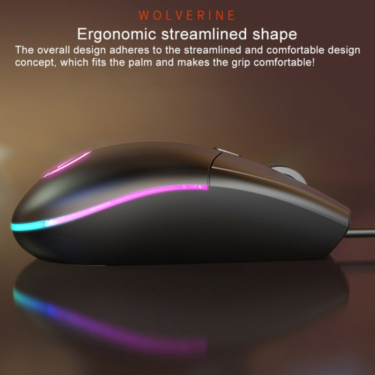 YINDIAO G3SE 1600DPI 3-modes Adjustable 3-keys RGB Light Wired Business Mouse (Black)