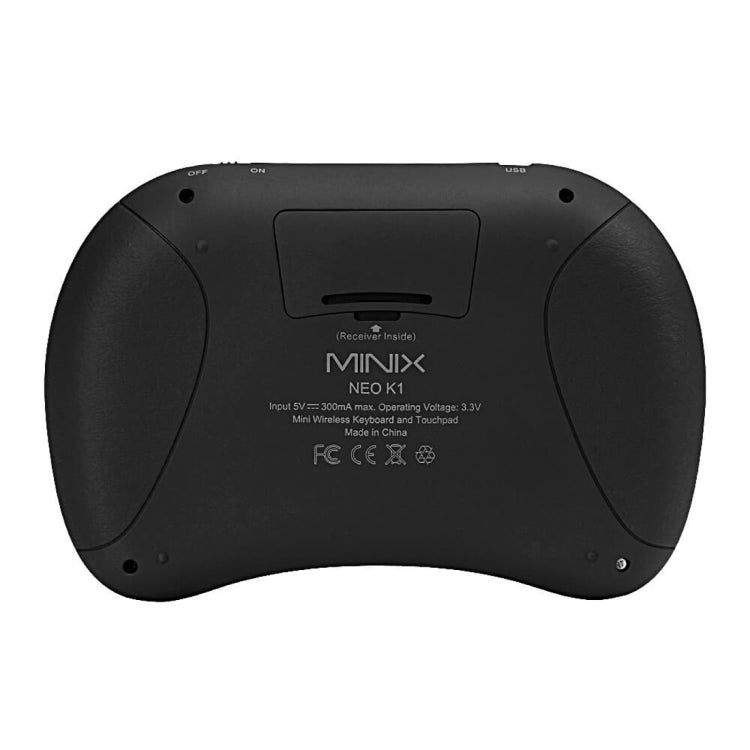 MINIX NEO K1 Air Mouse QWERTY 2.4GHz Mini Rechargeable&#160;Wireless Keyboard with Touchpad for PC, Tablet, Notebook, ROHS / FCC Certificated(Black)
