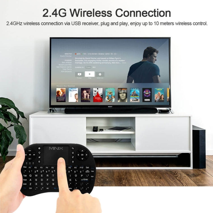 MINIX NEO K1 Air Mouse QWERTY 2.4GHz Mini Rechargeable&#160;Wireless Keyboard with Touchpad for PC, Tablet, Notebook, ROHS / FCC Certificated(Black)