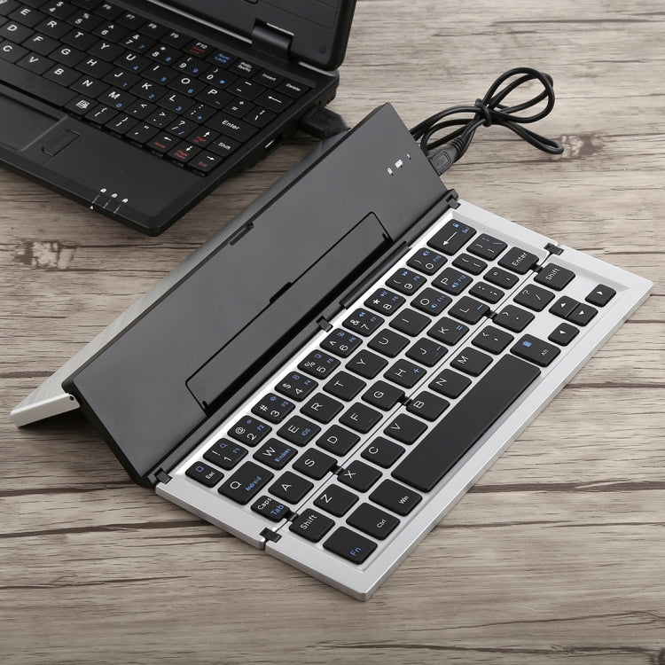 GK608 Ultra-thin Foldable Bluetooth V3.0 Keyboard, Built-in Holder, Support Android / iOS / Windows System