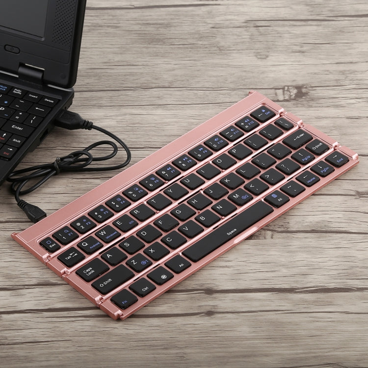 GK808 Ultra-thin Foldable Bluetooth V3.0 Keyboard, Built-in Holder, Support Android / iOS / Windows System
