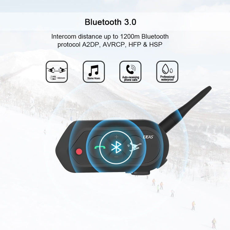 EJEAS SKI10 Bluetooth V3.0 Helmet Headset for Skiing