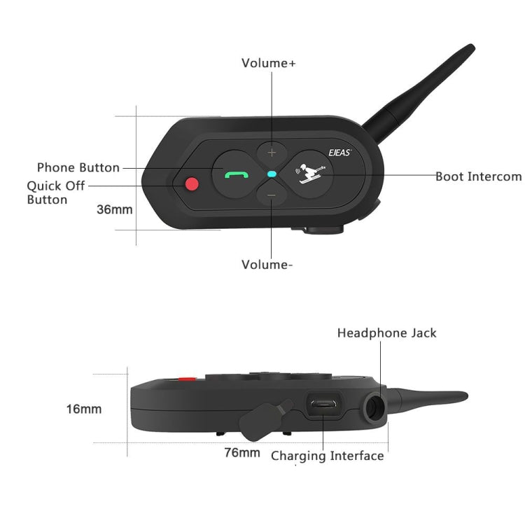 EJEAS SKI10 Bluetooth V3.0 Helmet Headset for Skiing