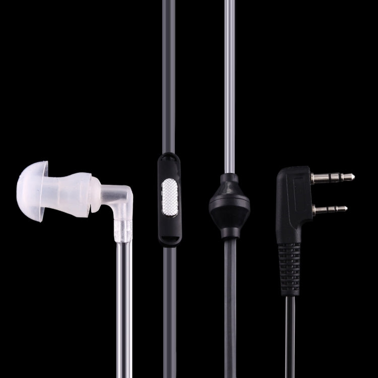 Anti-radiation Air Duct Headset with Clip for Walkie Talkies, 3.5mm + 2.5mm Plug