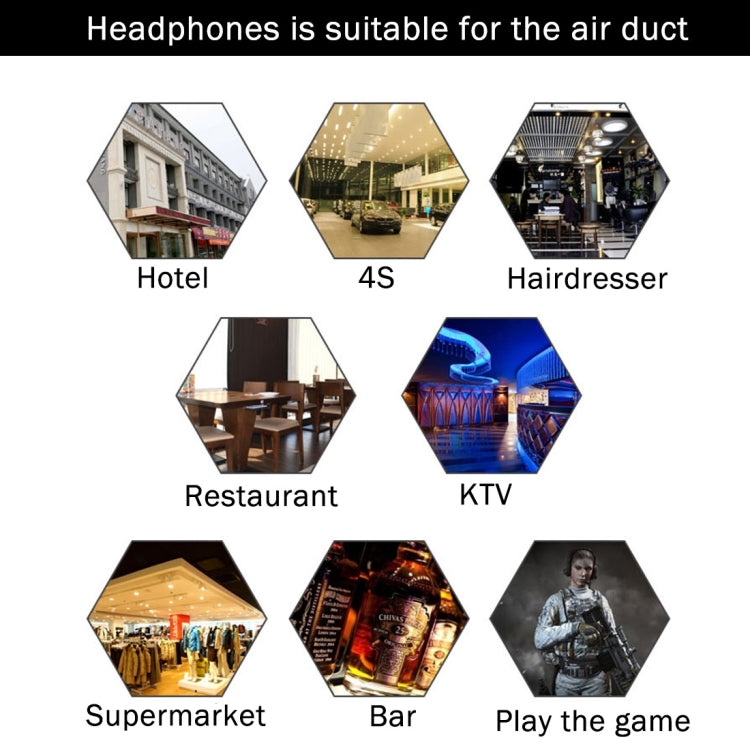 Anti-radiation Air Duct Headset with Clip for Walkie Talkies, 3.5mm + 2.5mm Plug