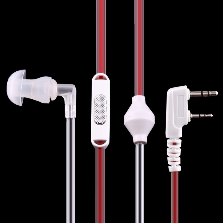 Anti-radiation Air Duct Headset with Clip for Walkie Talkies, 3.5mm + 2.5mm Plug