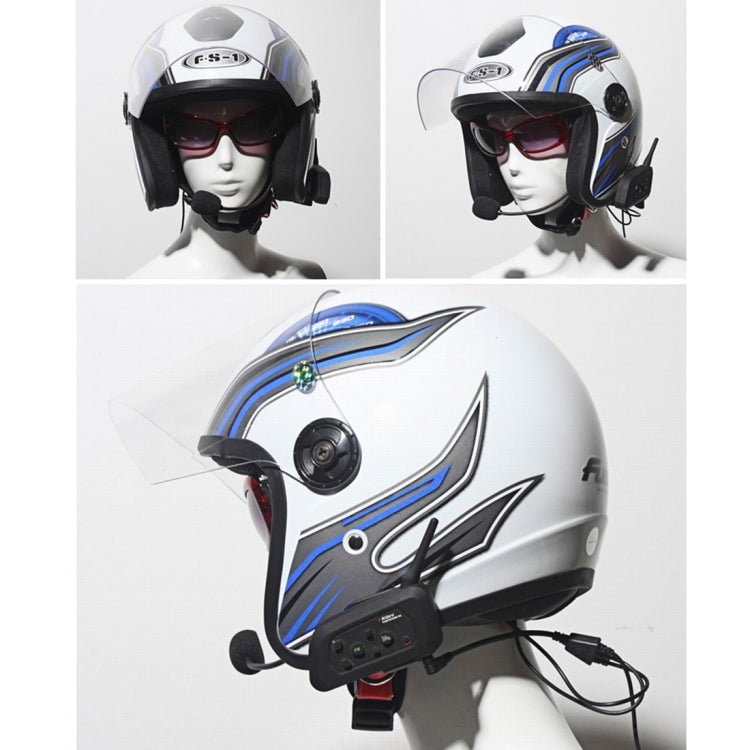 2 PCS V4-1200 1200m Life Waterproof Wind-resistant Bluetooth Interphone Headsets for Motorcycle Helmet, Max Support: Four Riders, Supports FM