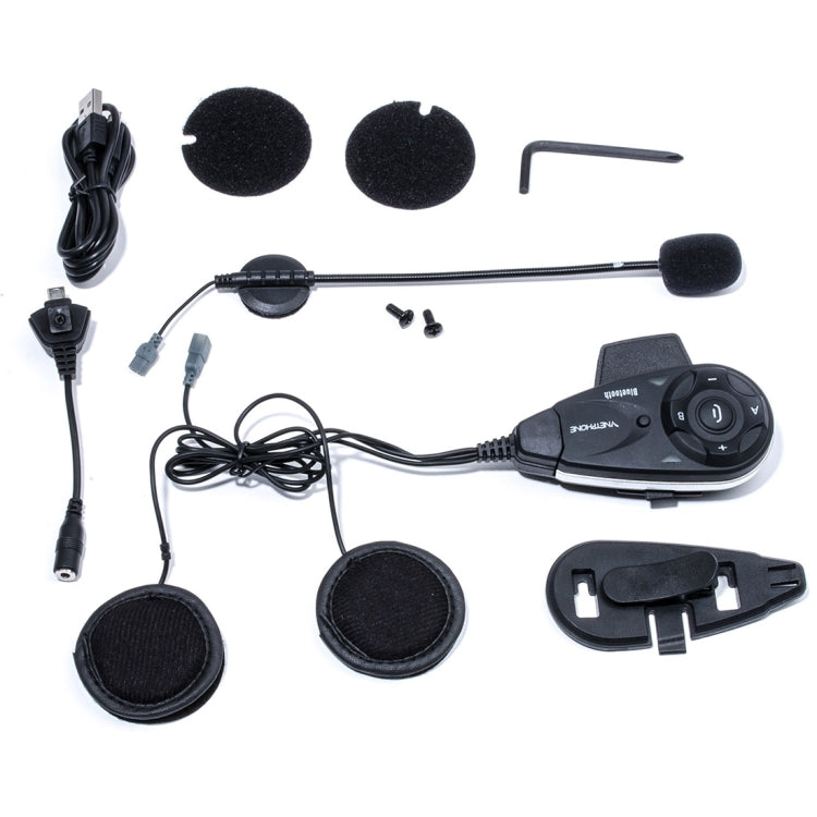 V5 1200m Life Waterproof Wind-resistant Bluetooth Interphone Headsets for Motorcycle Helmet, Max Support: Five Riders, Supports FM