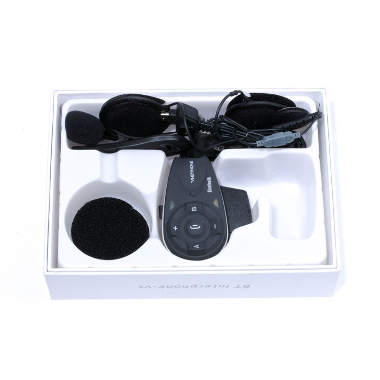 V5 1200m Life Waterproof Wind-resistant Bluetooth Interphone Headsets for Motorcycle Helmet, Max Support: Five Riders, Supports FM