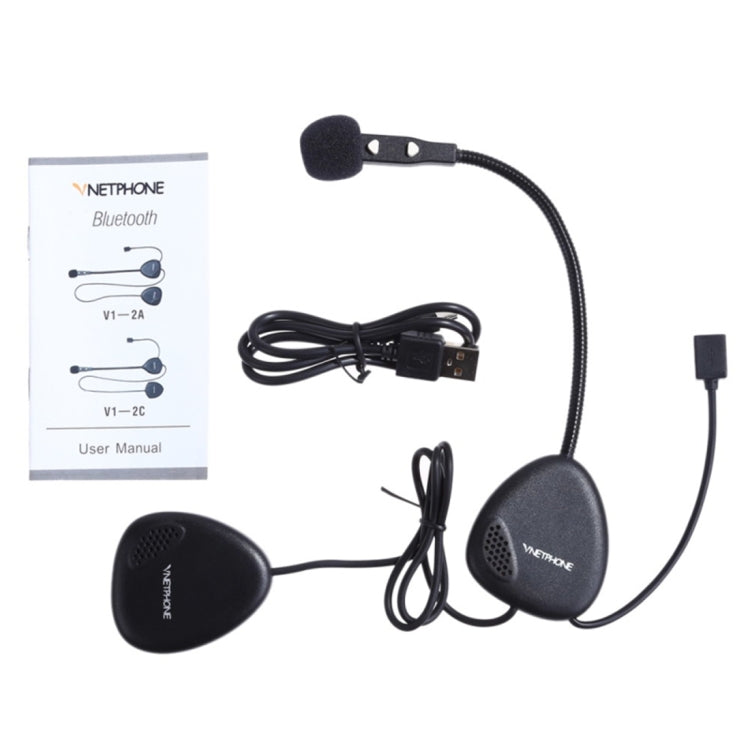 V1-2A Motorcycle Helmet Stereo Bluetooth Headset, Supports Answer / Hang Up Calls, Distance: 10m Max