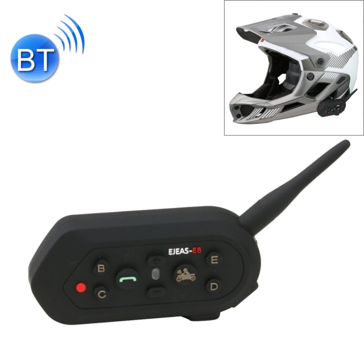E6 1200m Life Waterproof Wind-resistant Bluetooth Interphone Headsets for Motorcycle Helmet, Max Support: Six Riders