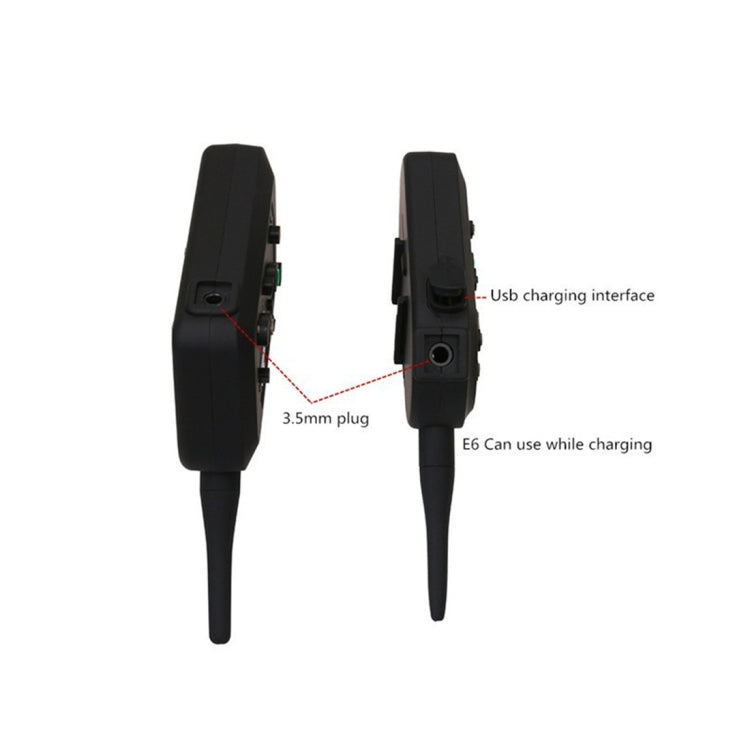 E6 1200m Life Waterproof Wind-resistant Bluetooth Interphone Headsets for Motorcycle Helmet, Max Support: Six Riders