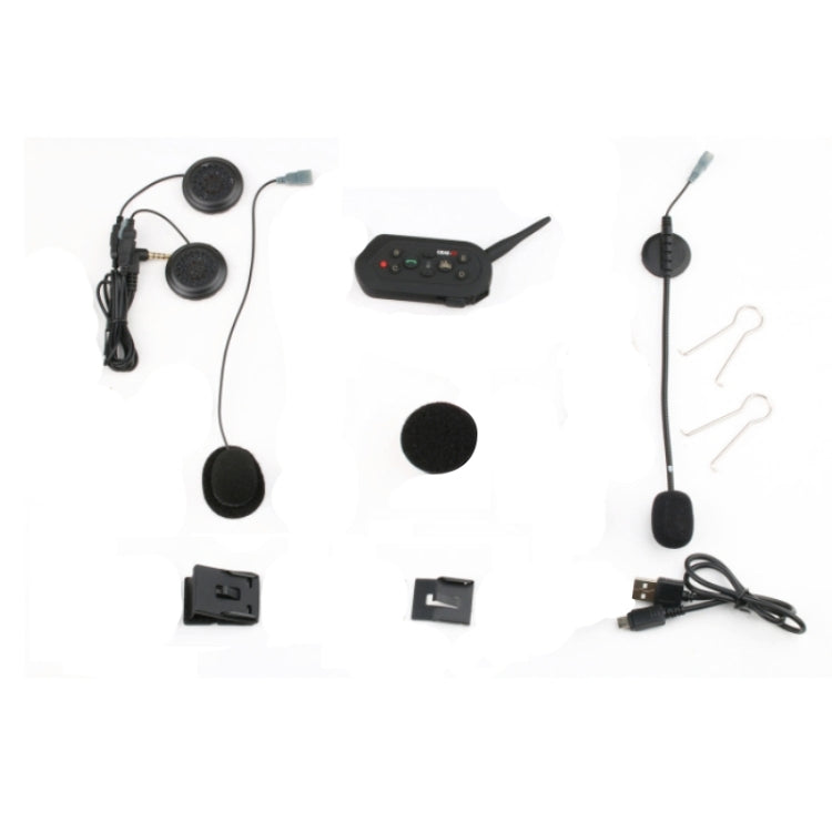 E6 1200m Life Waterproof Wind-resistant Bluetooth Interphone Headsets for Motorcycle Helmet, Max Support: Six Riders