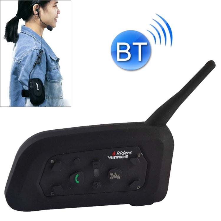 V6C 1200m Life Waterproof Wind-resistant Bluetooth Interphone Referee Headsets with Sport Armband Case, Max Support: Six Users
