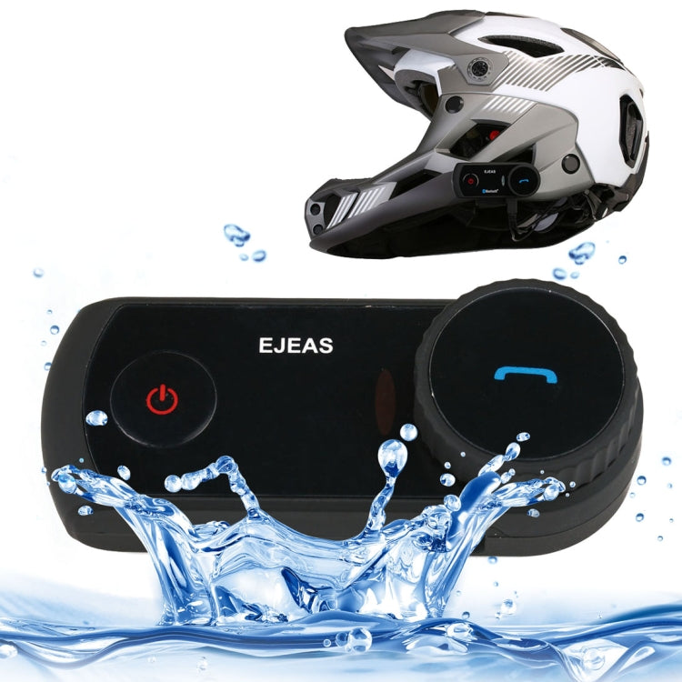 2 Sets EJEAS E2-1200 1200m IP65 Waterproof 4 Users Connection Riders Bluetooth Multi-Interphone Headsets for Motorcycle Helmet(Black)