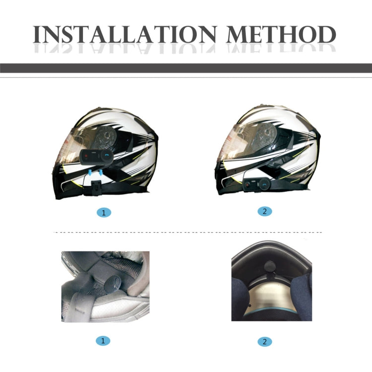 2 Sets EJEAS E2-1200 1200m IP65 Waterproof 4 Users Connection Riders Bluetooth Multi-Interphone Headsets for Motorcycle Helmet(Black)