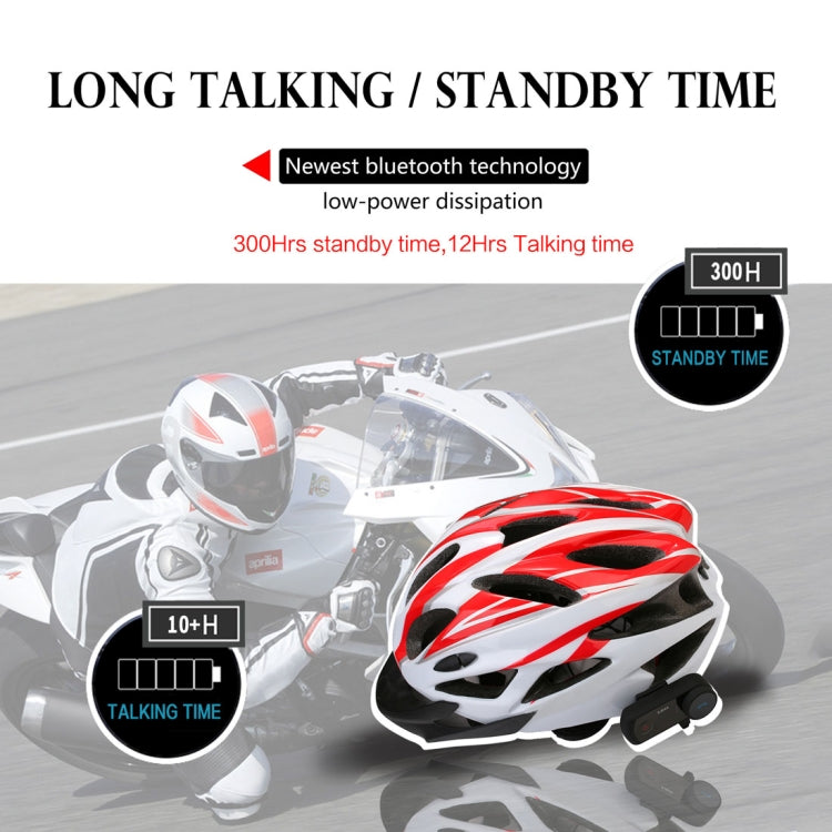 2 Sets EJEAS E2-1200 1200m IP65 Waterproof 4 Users Connection Riders Bluetooth Multi-Interphone Headsets for Motorcycle Helmet(Black)