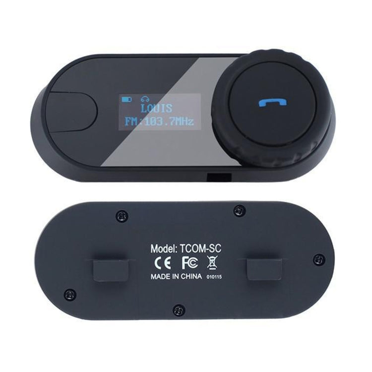 TCOM-sc Single Bluetooth Interphone Headsets for Motorcycle Helmet,  Intercom Distance up to 1000m (Black)