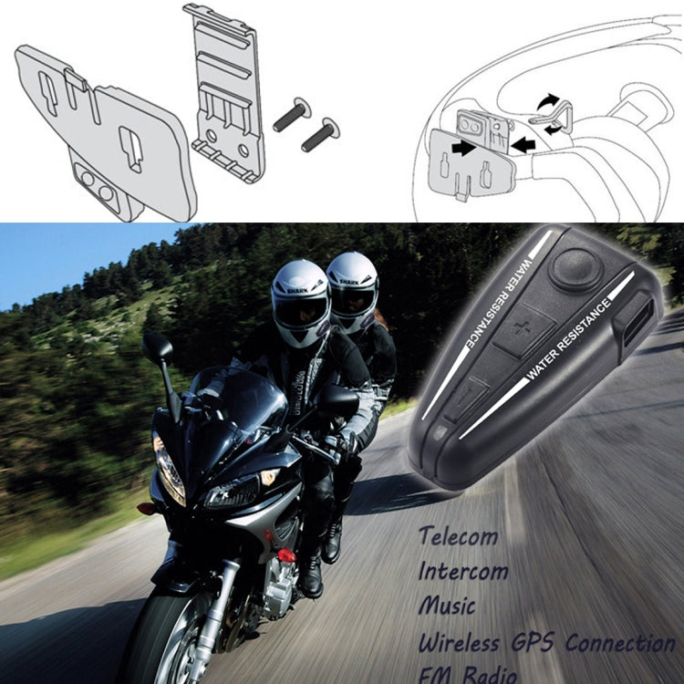 D2 Single Bluetooth Interphone Headsets for Motorcycle Helmet,  Intercom Distance up to 500m