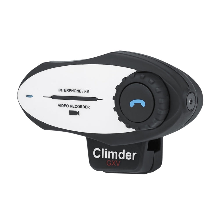 Climder GXV Single Bluetooth Interphone Headsets with 720P Video Recorder Function for Motorcycle Helmet,  Intercom Distance up to 500m