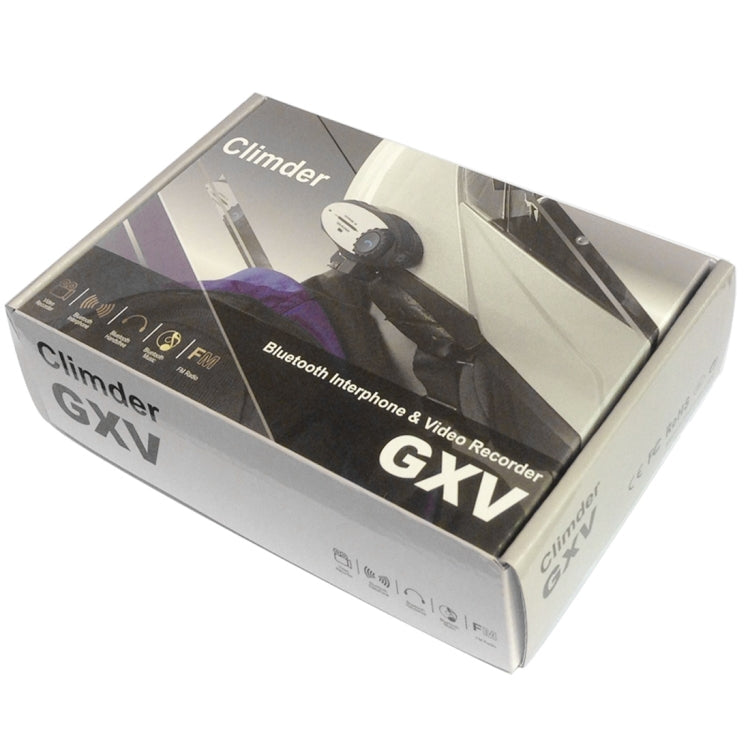 Climder GXV Single Bluetooth Interphone Headsets with 720P Video Recorder Function for Motorcycle Helmet,  Intercom Distance up to 500m