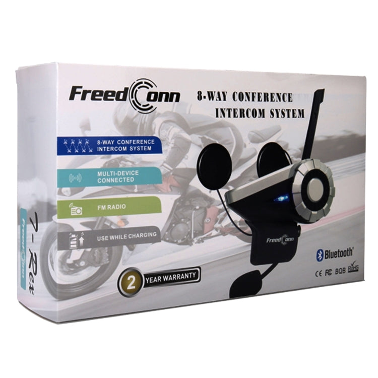 T-REX Single Bluetooth Interphone Headsets for Motorcycle Helmet,  Intercom Distance up to 1500m