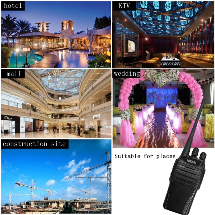 iMAN WT02 Professional Handheld Two-way Radio Walkie Talkie UHF 400-470MHz 5W 16CH, Talk Distance: 3km~4km(Black)