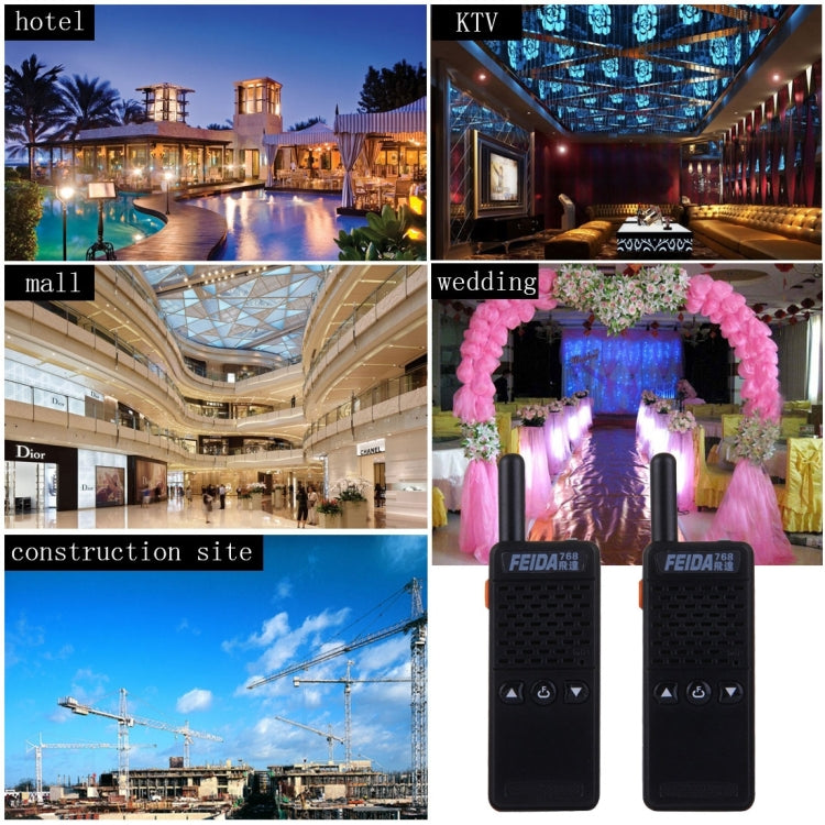 2 PCS Mini 2.5W 16CH Professional Handheld Two-way Radio Walkie Talkie with Belt Clip, Talk Distance: 1km