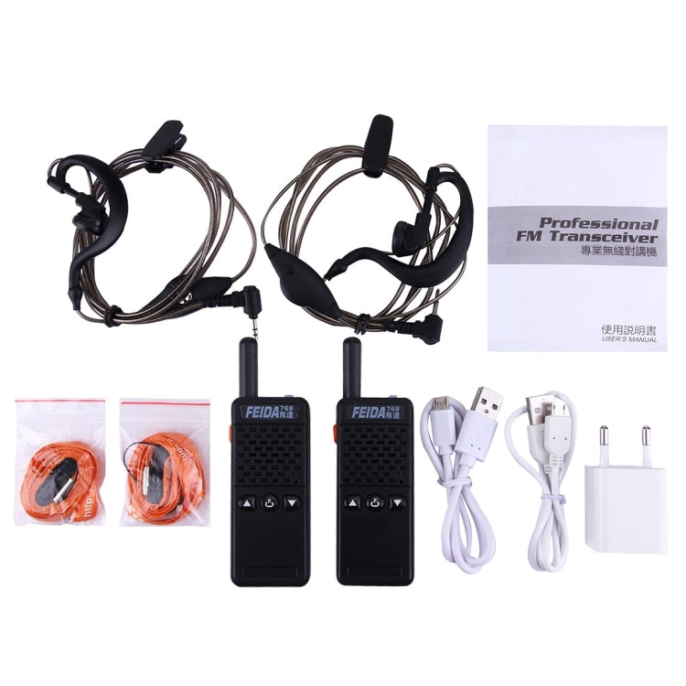 2 PCS Mini 2.5W 16CH Professional Handheld Two-way Radio Walkie Talkie with Belt Clip, Talk Distance: 1km