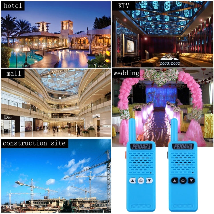 2 PCS Mini 2.5W 16CH Professional Handheld Two-way Radio Walkie Talkie with Belt Clip, Talk Distance: 1km