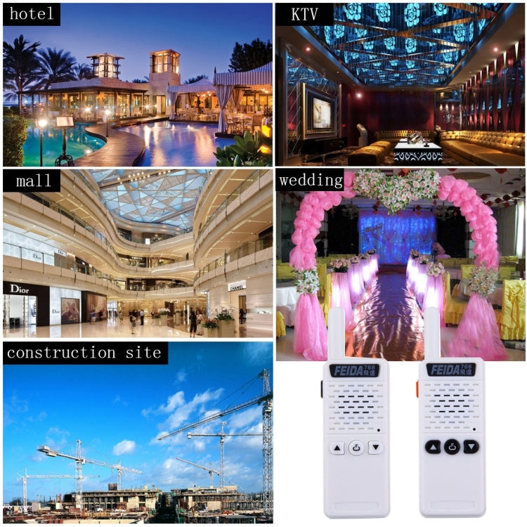 2 PCS Mini 2.5W 16CH Professional Handheld Two-way Radio Walkie Talkie with Belt Clip, Talk Distance: 1km