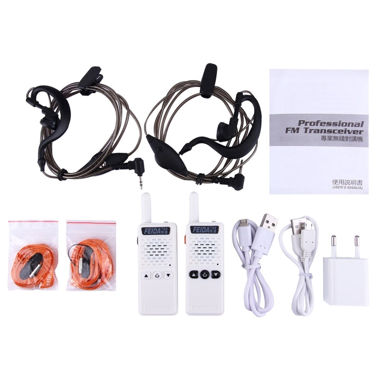 2 PCS Mini 2.5W 16CH Professional Handheld Two-way Radio Walkie Talkie with Belt Clip, Talk Distance: 1km