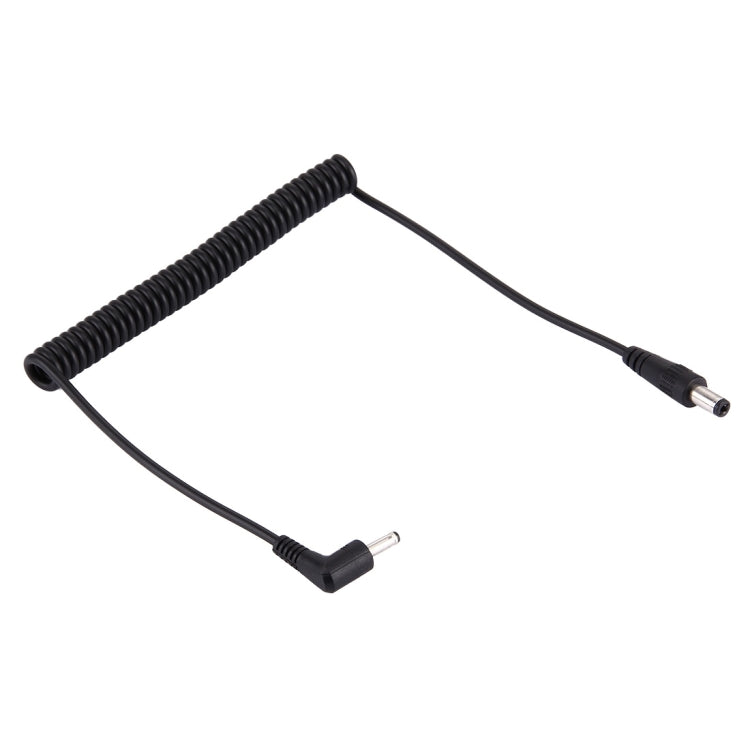 5.5 x 2.1mm Male to Bent 3.5 x 1.35mm Male Retractable Coiled DC Power Adapter Cable, Coiled Cable Stretches to 1.5m