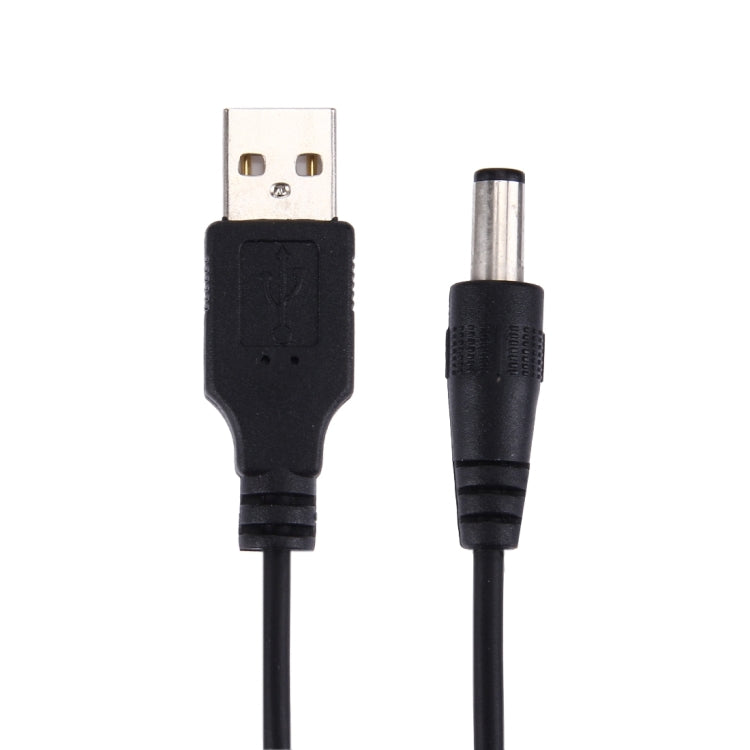 USB 2.0 Male to Straight Head DC 5.5 x 2.5mm Male Retractable Coiled Power Cable for Lenovo, Asus, Toshiba Laptop, Coiled Cable Stretches to 1.5m