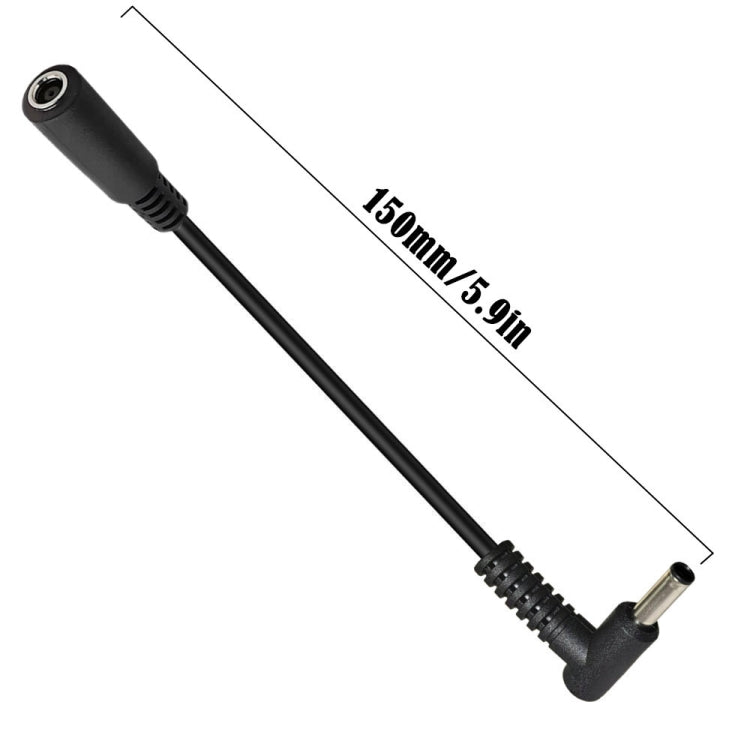 4.5 x 3.0mm Elbow Male to Female Adapter 15cm DC Power Extension Cable for HP  - Black