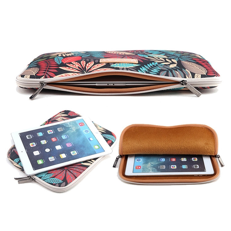 Lisen 12 inch Sleeve Case Colorful Leaves Zipper Briefcase Carrying Bag for iPad, Macbook, Samsung, Lenovo, Sony, DELL Alienware, CHUWI, ASUS, HP, 12 inch and Below Laptops / Tablets