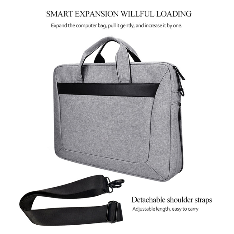 DJ06 Oxford Cloth Waterproof Wear-resistant Portable Expandable Laptop Bag for 15.6 inch Laptops, with Detachable Shoulder Strap