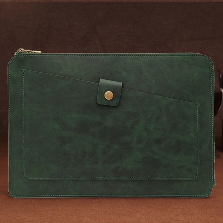 11.6 inch Genuine Leather Zipper Laptop Tablet Bag, For Macbook, Samsung, Lenovo, Sony, DELL Alienware, CHUWI, ASUS, HP 11.6 inch and Below Laptop