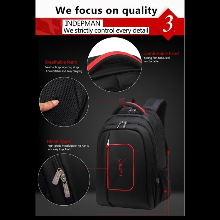 INDEPMAN DL-B015A Fashion Business Style 15 inch Nylon Laptop Notebook Computer Bag Backpack Shoulders Bag with Adjustable S-shaped Shoulder Strap for Men and Women, Size: 33 x 48 x 14 cm