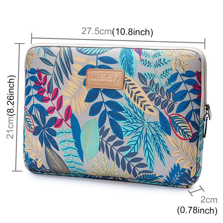 Lisen 9.8 inch Sleeve Case Colorful Leaves Zipper Briefcase Carrying Bag