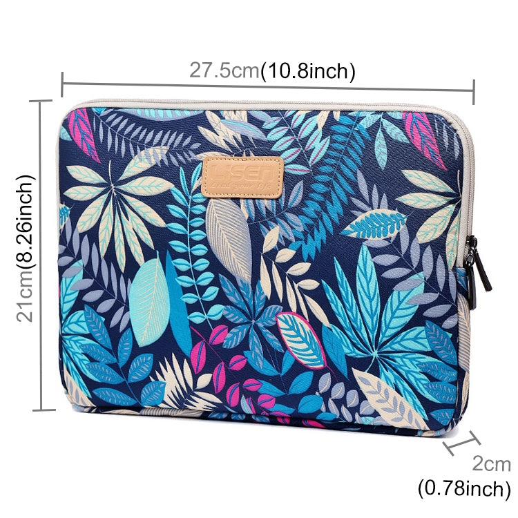 Lisen 9.8 inch Sleeve Case Colorful Leaves Zipper Briefcase Carrying Bag