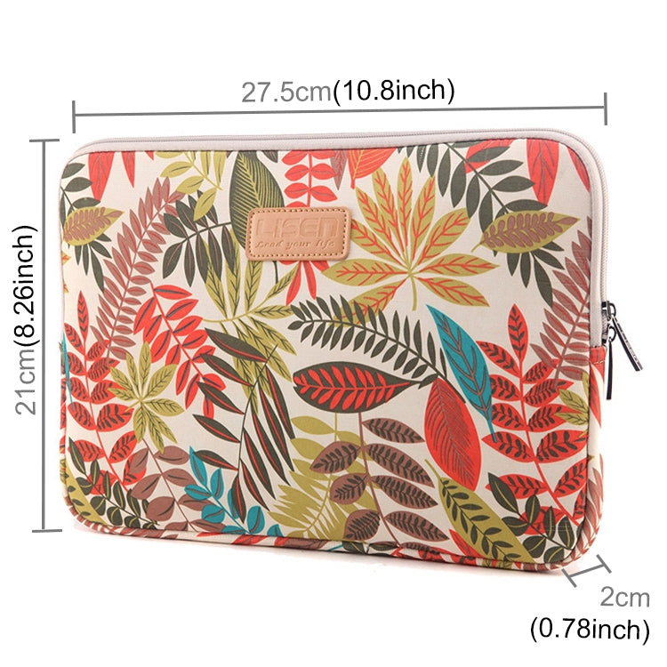 Lisen 9.8 inch Sleeve Case Colorful Leaves Zipper Briefcase Carrying Bag